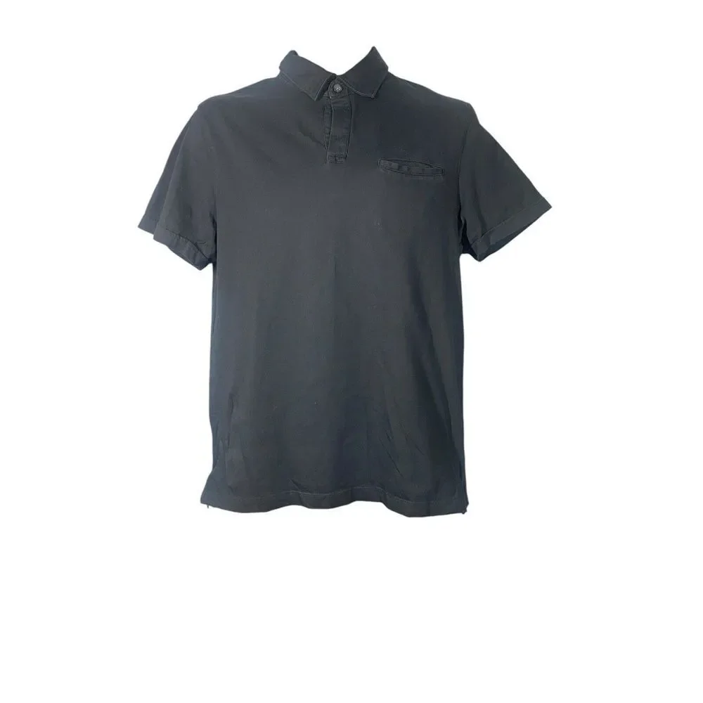 Banana‎ Republic Men's Fitted Pima Polo Shirt Black Short Sleeve Size Medium